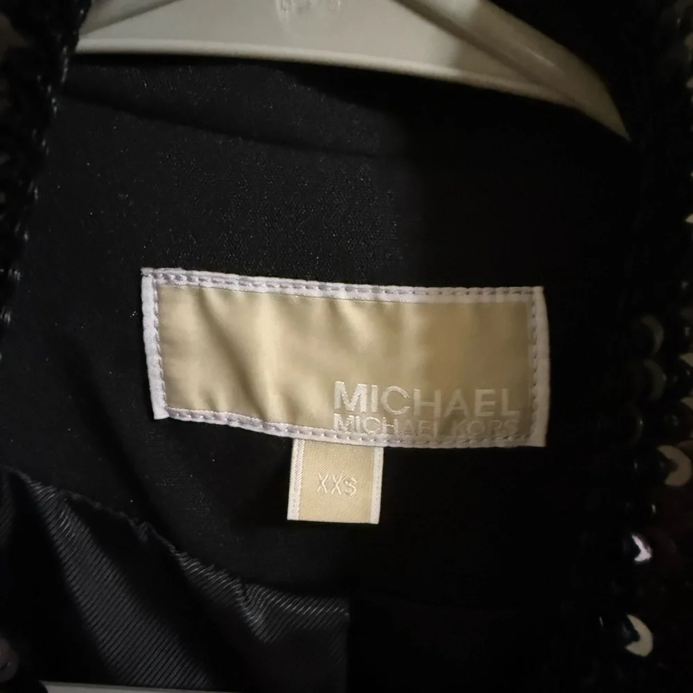 Michael Michael Kors Black Sequin Moto Jacket XXS